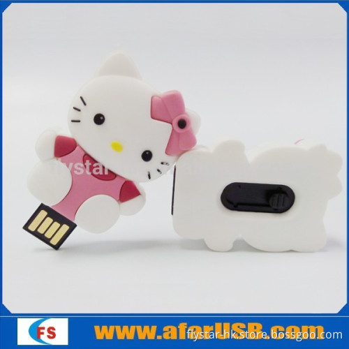 Custom cartoon pvc hello kitty 4gb usb flash drive 32gb cartoon pvc